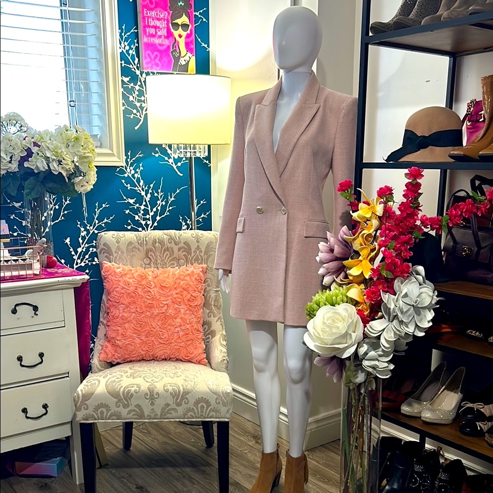 Zara Pink Blazer with Gold Buttons - Picture 10 of 16